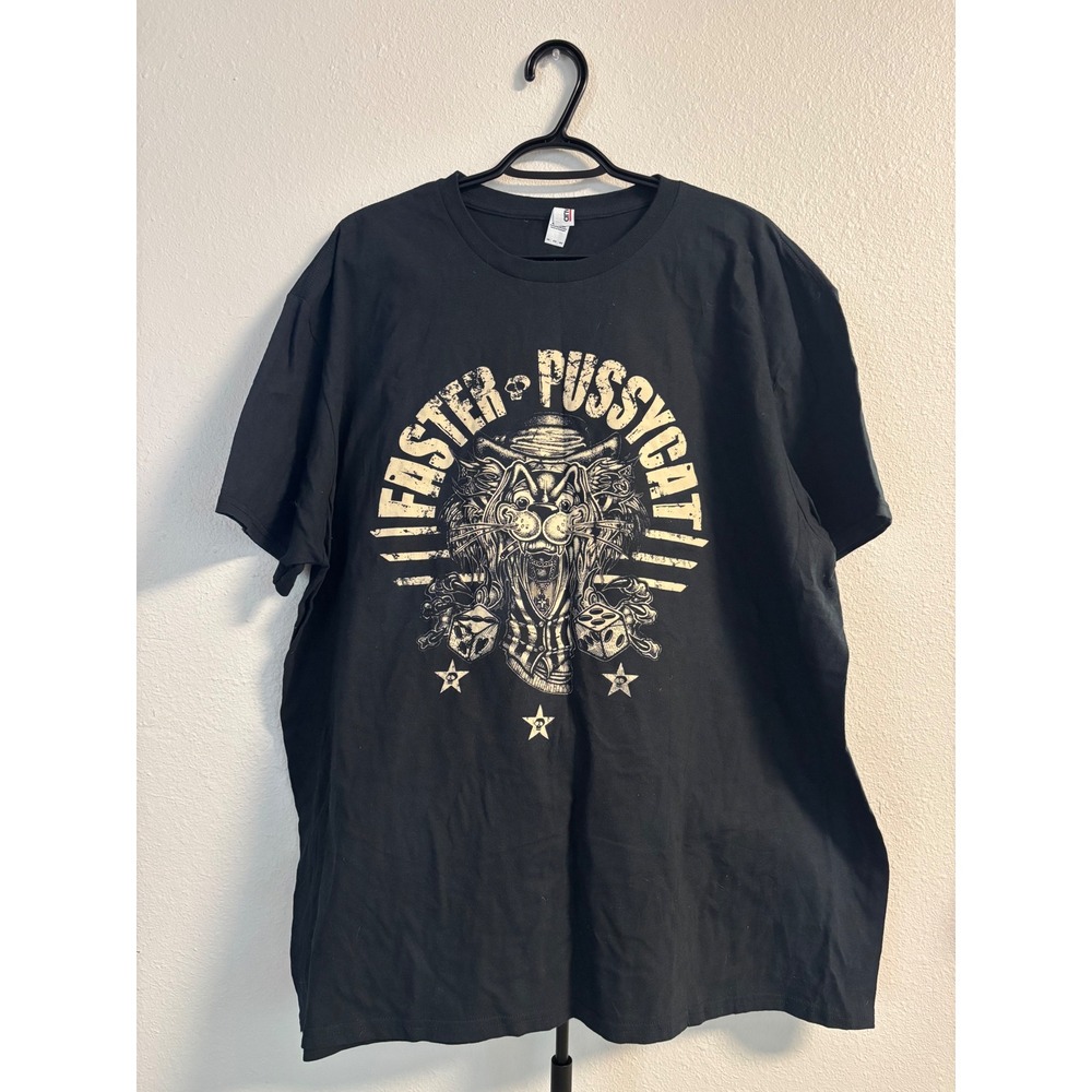 Faster Pussycat Band T-Shirt Mens 2XL Black Short Sleeve Rock Graphic Anvil Tee